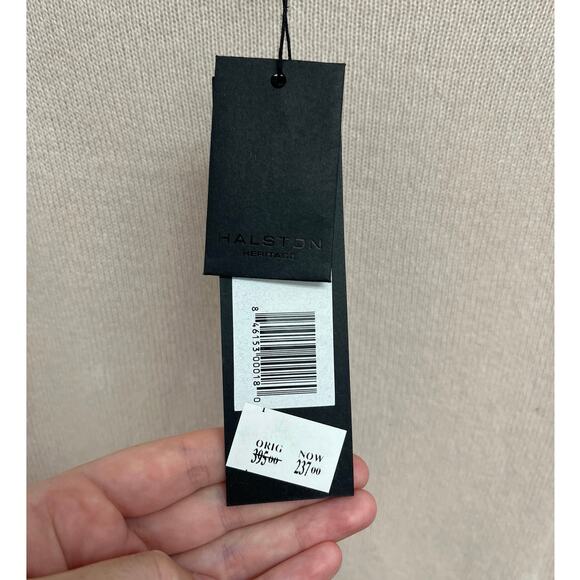 NWT Halston Heritage 100% Cashmere Cowl Neck Luxury Soft Neutral Sweater Medium - Picture 7 of 10